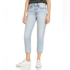 FRAME Le Original High-Rise Distressed Straight-Leg Jeans JONES
